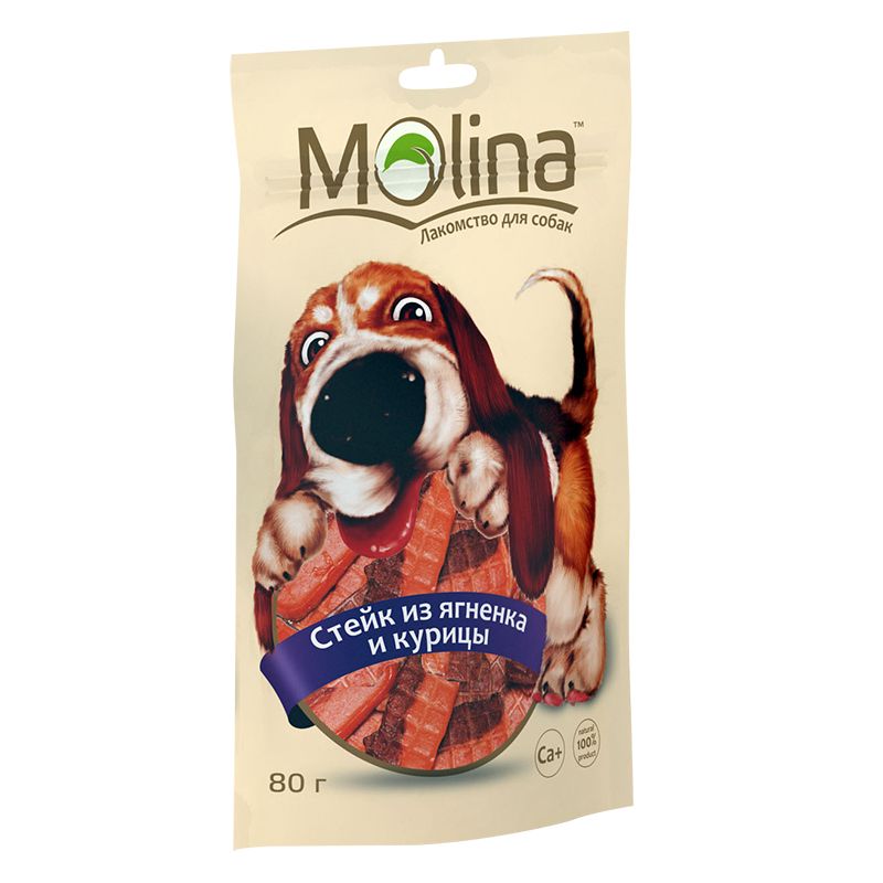 Лакомство для собак Molina стейк из ягненка и курицы 0,08 кг.