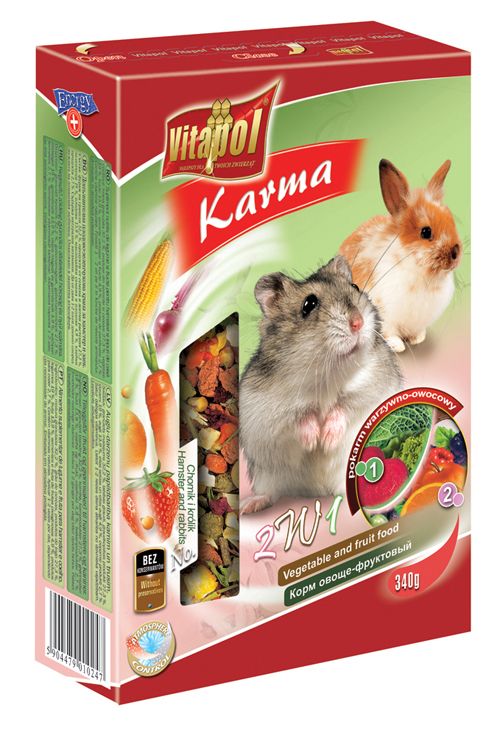 Корм для кроликов и хомяков Vitapol Karma овощи и фрукты 340 г.