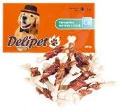 Лакомство для собак DeliPet кальциевая косточка с уткой 0,05 кг.